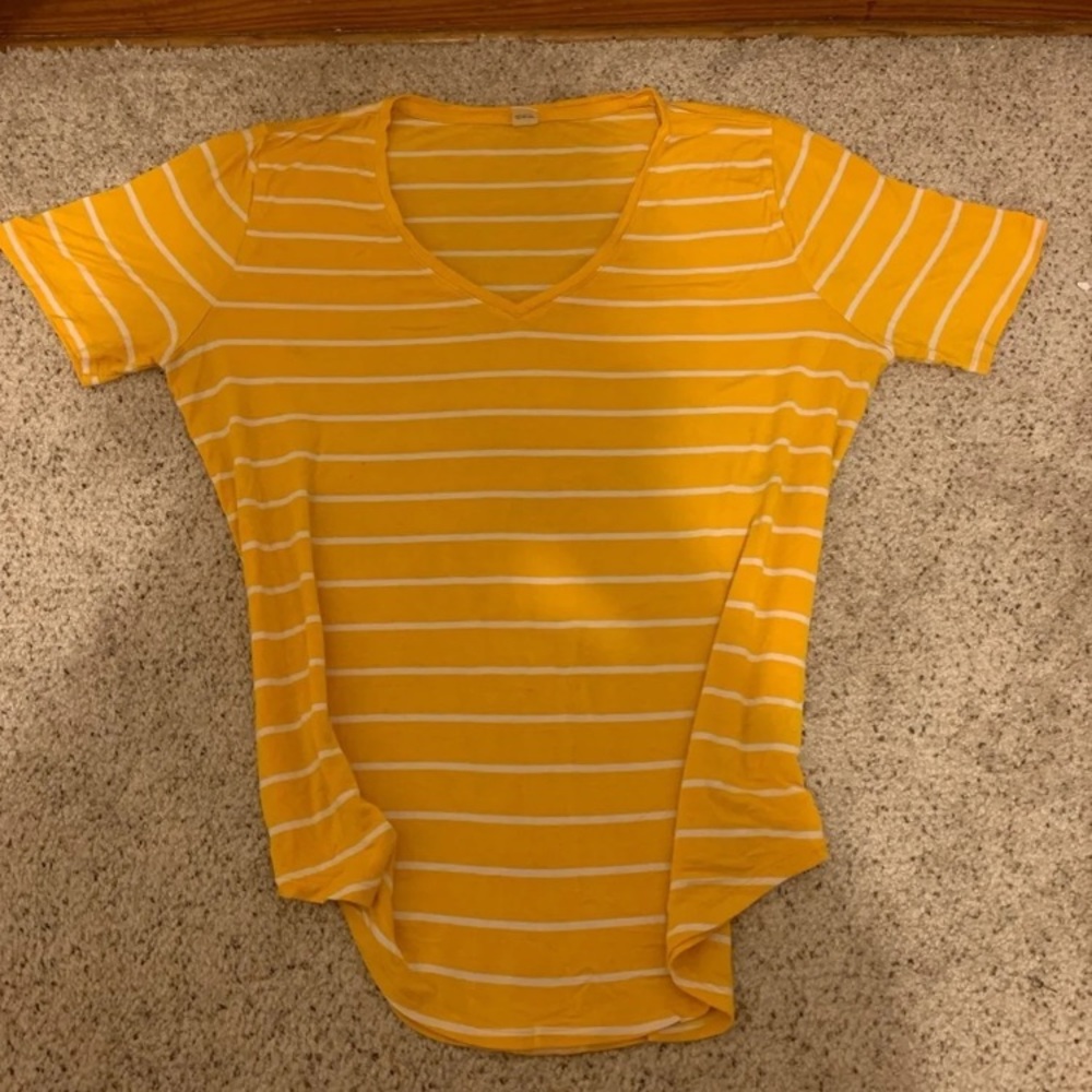 Yellow Loose Striped T-Shirt